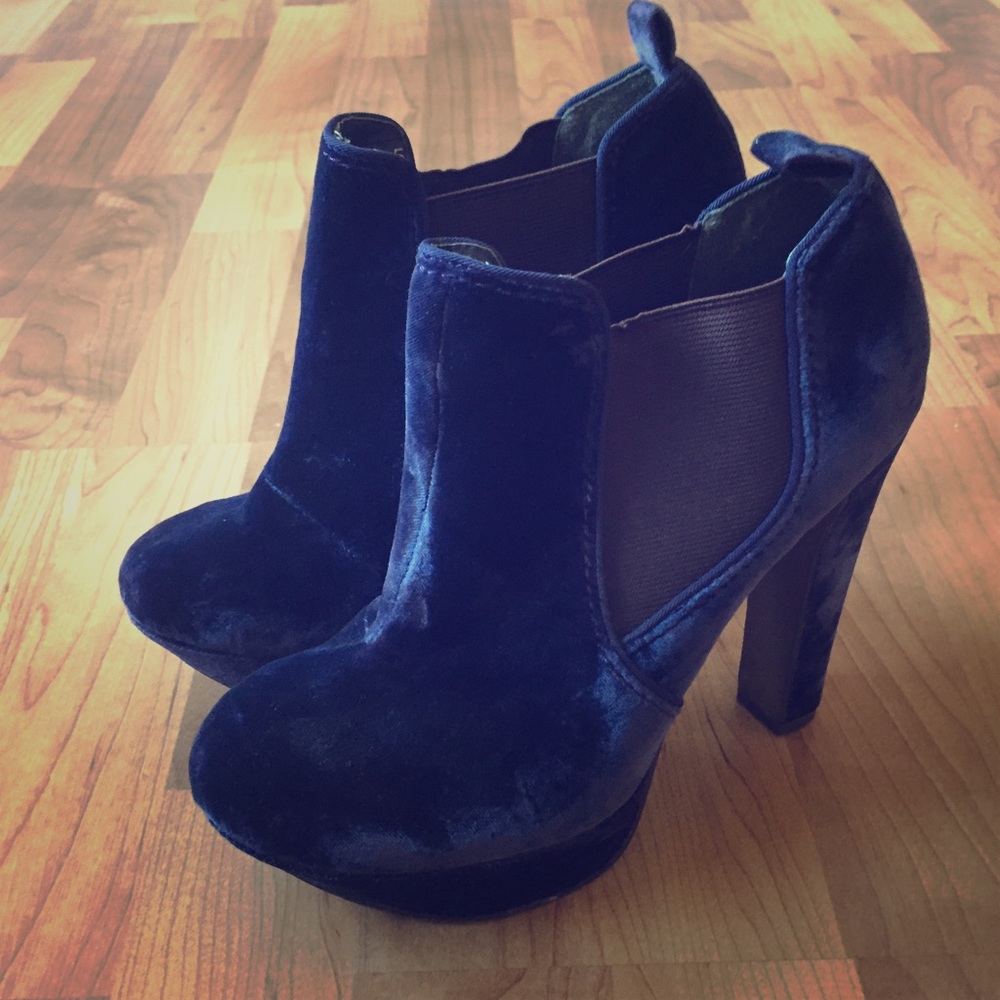 ASOS blue suede booties