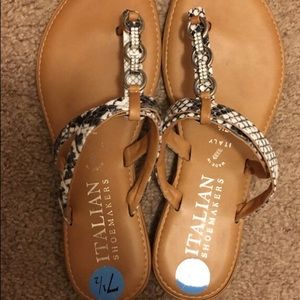 Women's Brown and Black Italian Shoe Maker sandal