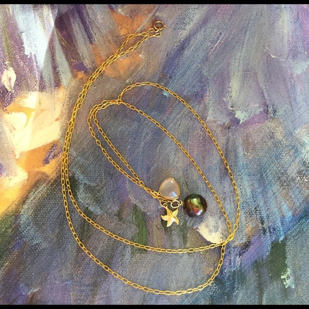 SOLD 🏷 Tahitian Pearl Charm Necklace