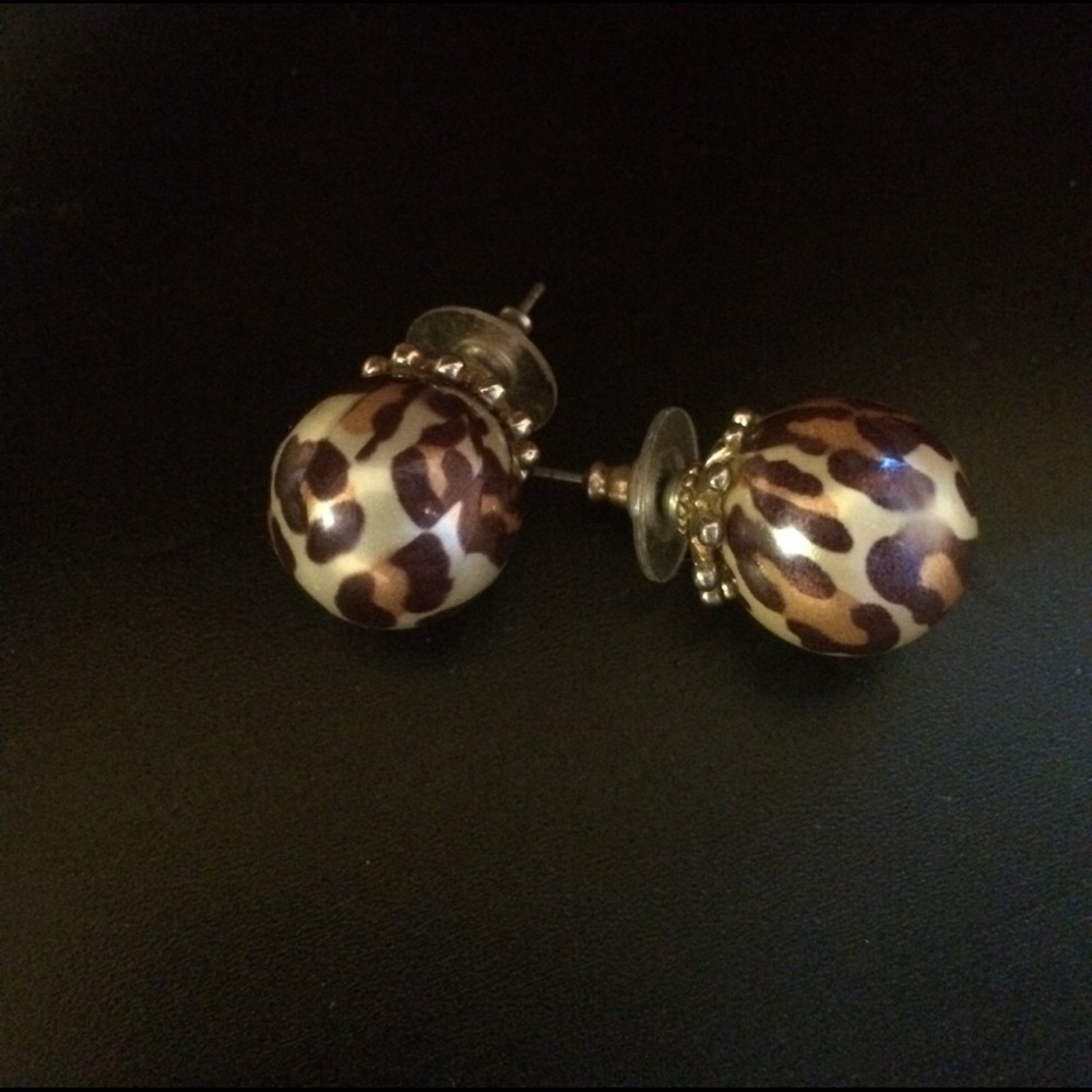 Betsey Johnson Cheetah Stud Earrings