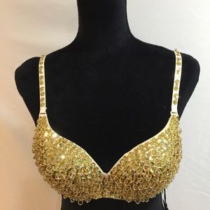 Gold Sequin Rave Bra