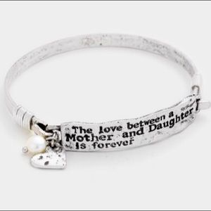 mother & daughter heart charm hook bracelet