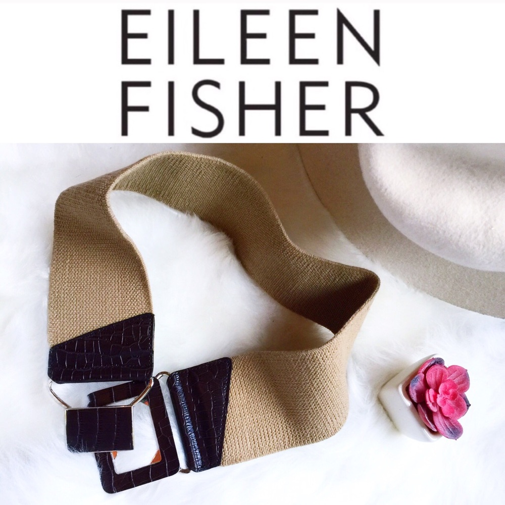 . {EILEEN FISHER} Genuine leather + cotton safari