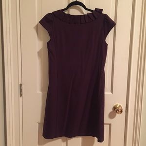 J. Crew Dresses - JCrew plum colored suiting dress ruffle neckline J. Crew Dresses - JCrew plum colored suiting dress ruffle neckline