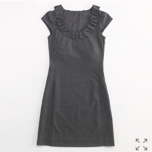 J. Crew Dresses - JCrew plum colored suiting dress ruffle neckline J. Crew Dresses - JCrew plum colored suiting dress ruffle neckline