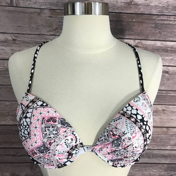VS Bikini Top Iconic Paisley Metallic Pink Black - Picture 2 of 5