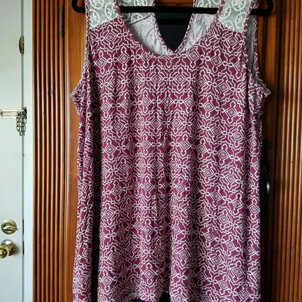 Red and white tank top