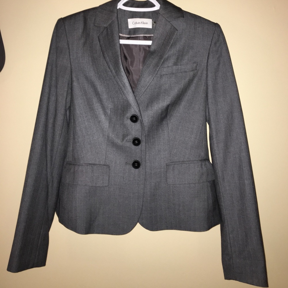 Grey pinstripe like new Calvin Klein blazer