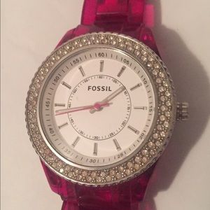 Fossil Watch with Hot Pink Band