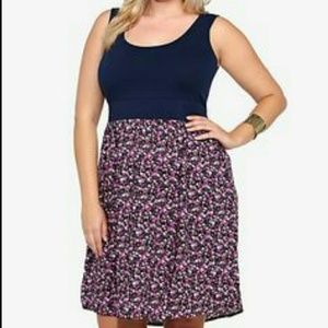 Torrid  Navy tank Floral dress