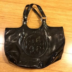 Tory Burch patent tote bag