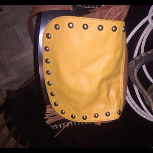 Brown/yellow Steve Madden satchel purse