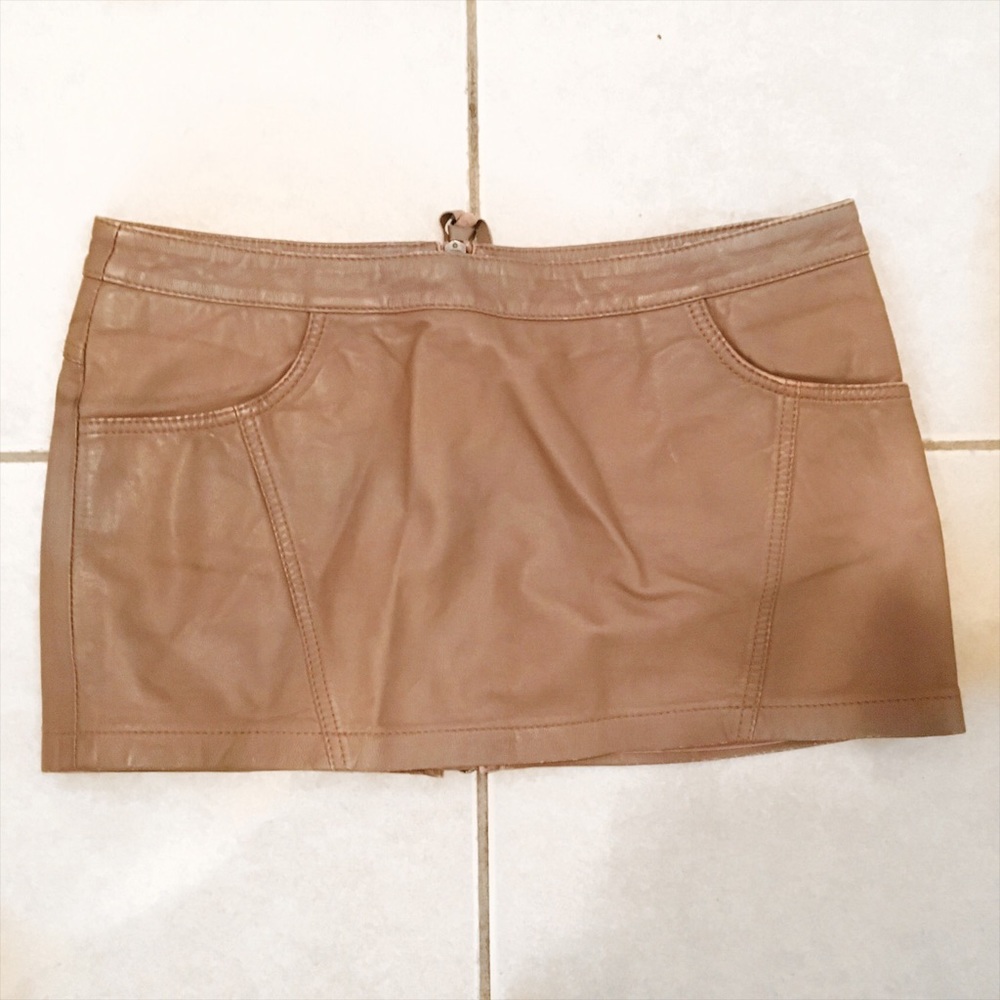 Topshop Leather Mini Skirt