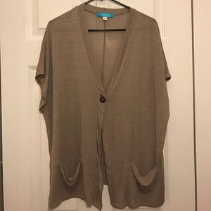 Tan single button cardigan