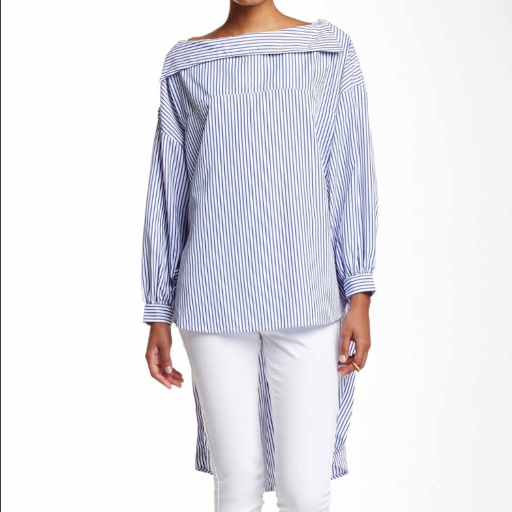 TOV Double Collar Hi-Lo Shirt