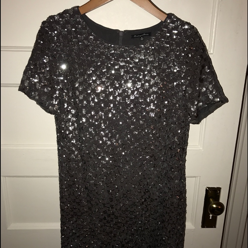 Madewell Silver sequin dress