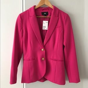 h&m blazer in fuchsia - brand new!!