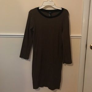 Olive green body con tee shirt dress