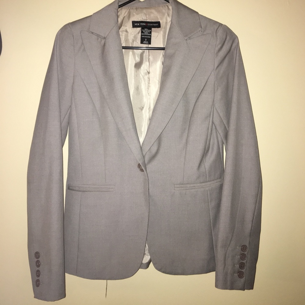 Light brown woven blazer from New York and Company