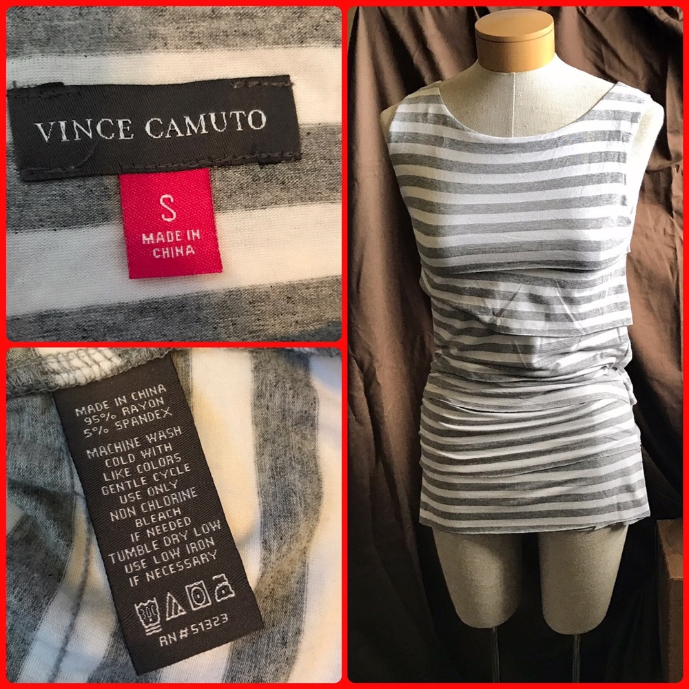 Layered stripe sleeveless shell top - Picture 2 of 5