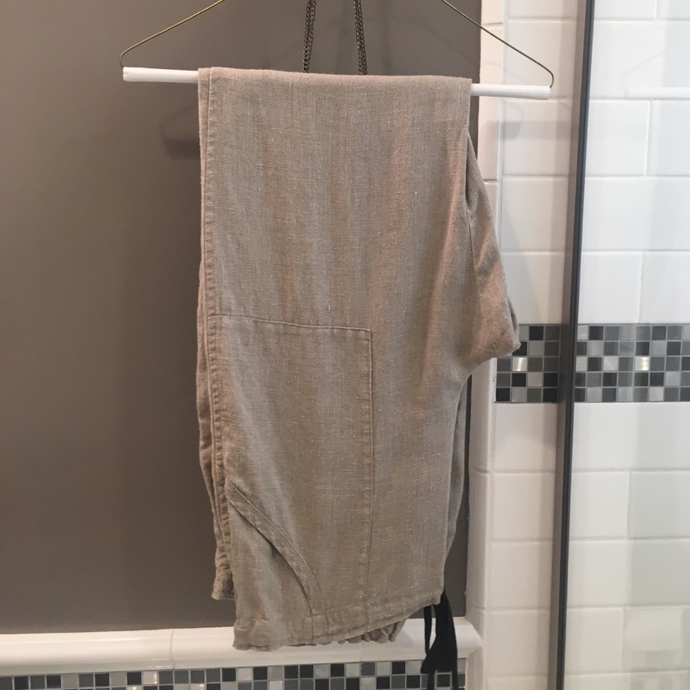 Babette red square drawstring linen pants