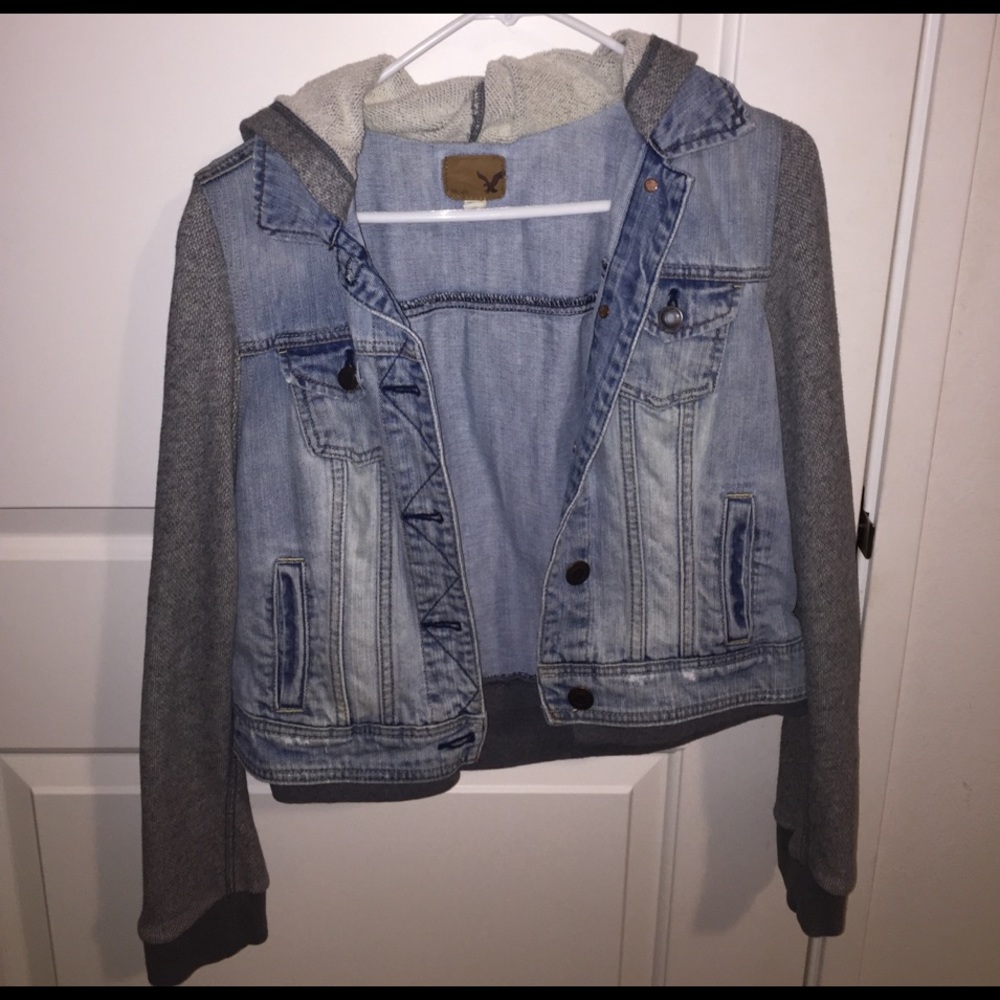 American Eagle Jean Hoodie Jacket