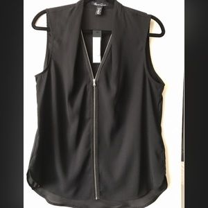 Kenneth Cole Sleeveless zip front top