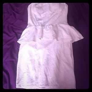 Gold and cream white mini dress