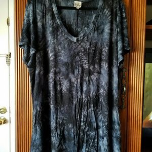 Black grey and white blouse