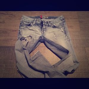 REDUCED! Super cute boot cut ripped jeans
