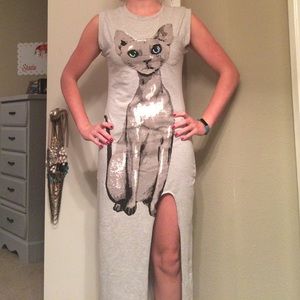 Long gray Siamese cat 🐱 dress!!
