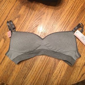 Striped Grey Nursing Bra