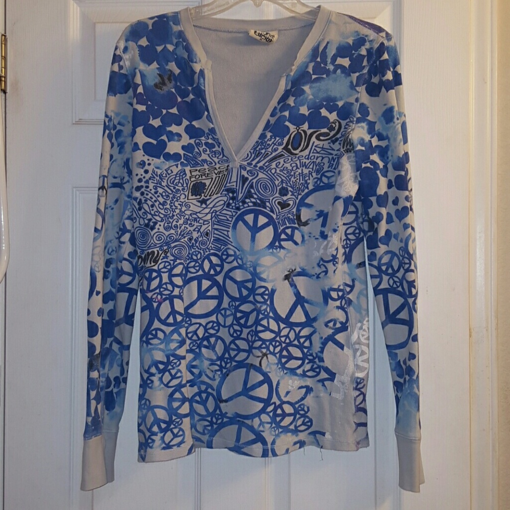 Lucky Brand LS top, sz XL