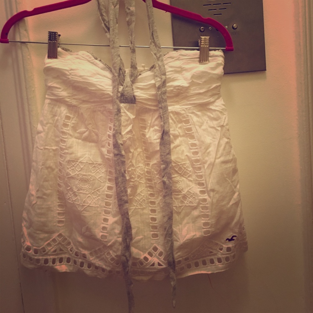Hollister white cotton top size S