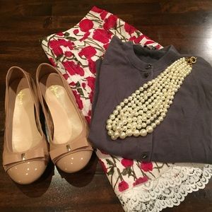 Super Cute Anthro Anna Sui floral lace skirt