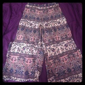 Floral patterned wide leg pants