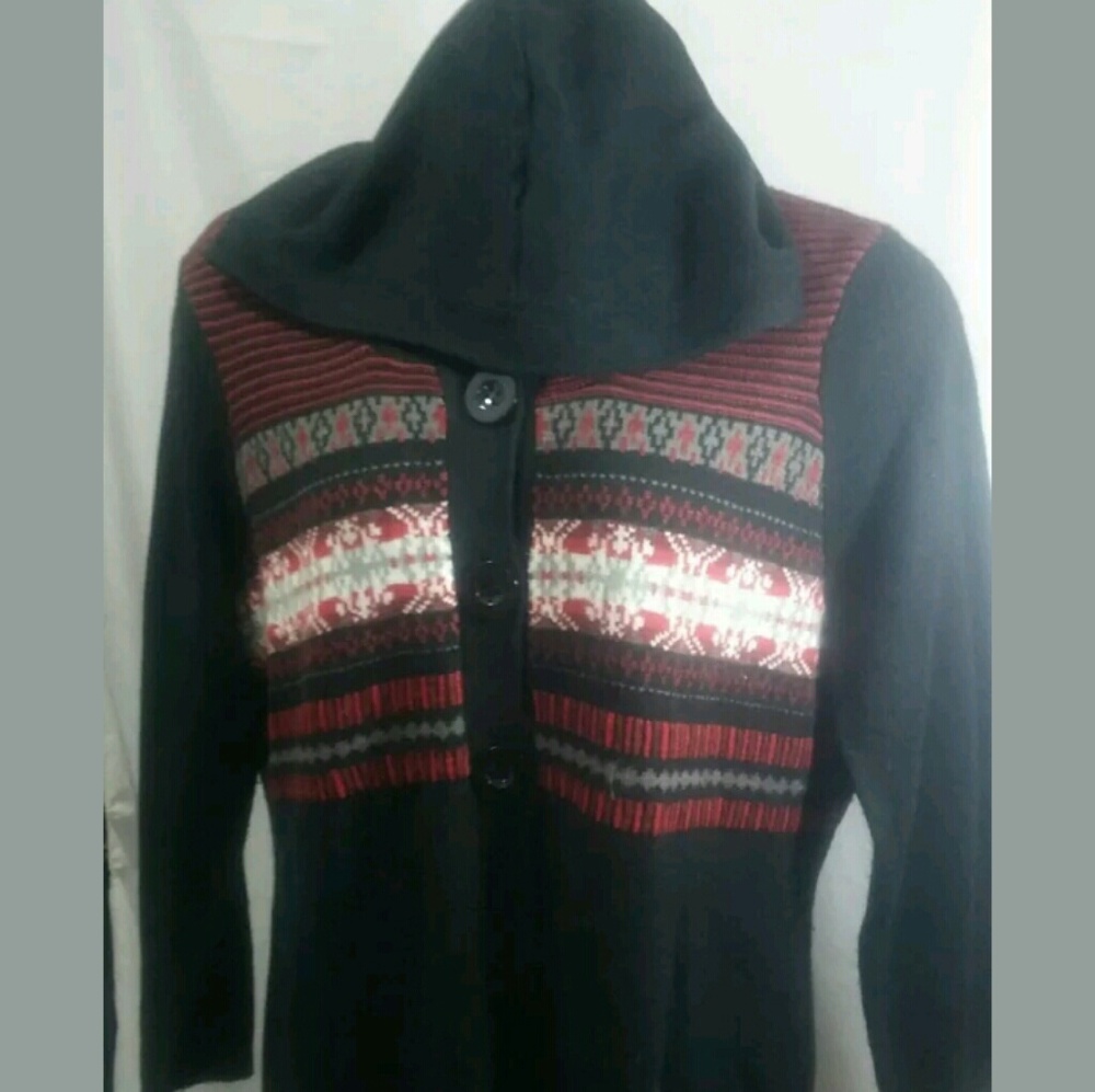 Hooded sweater By country door Ladies Red black