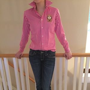 Ralph Lauren pink stripe shirt