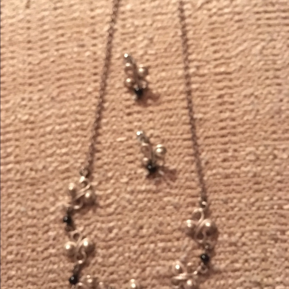 Sterling silver necklace with matching earrings