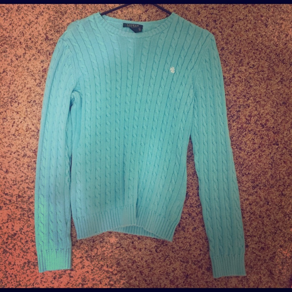 Med Ralph Lauren aqua crewneck sweater