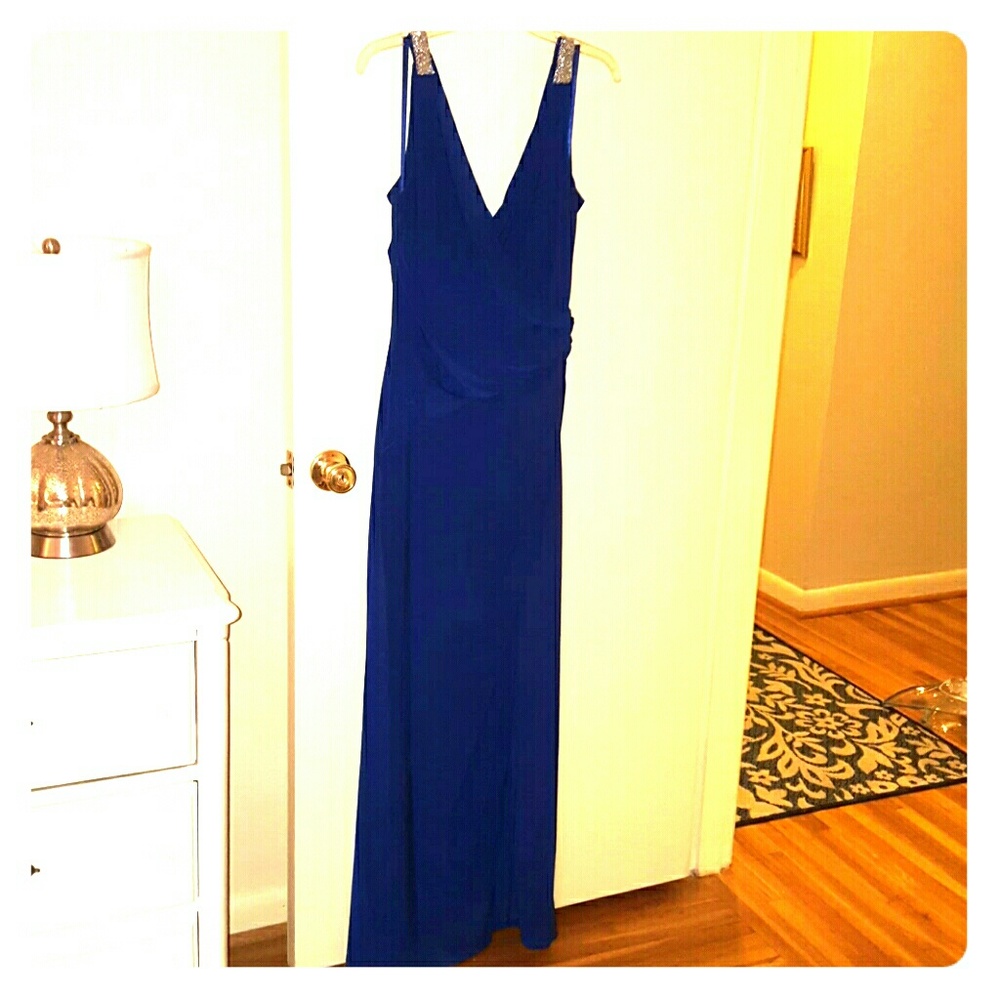 Blue Lauren Ralph Lauren evening gown
