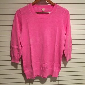 JCrew neon lightweight sweater