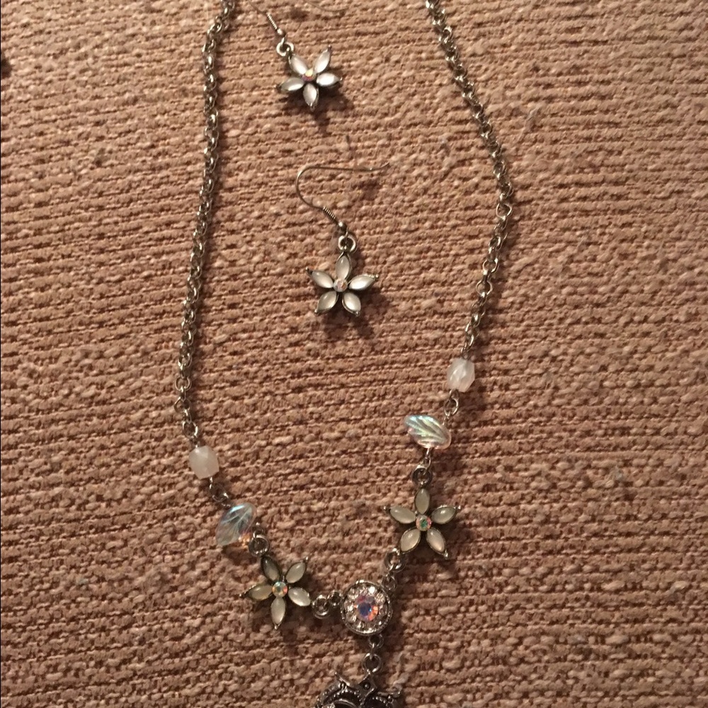 Sterling silver earrings and necklace