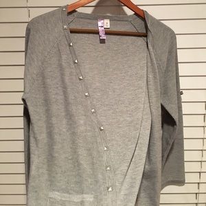 Francesca's gray cardigan