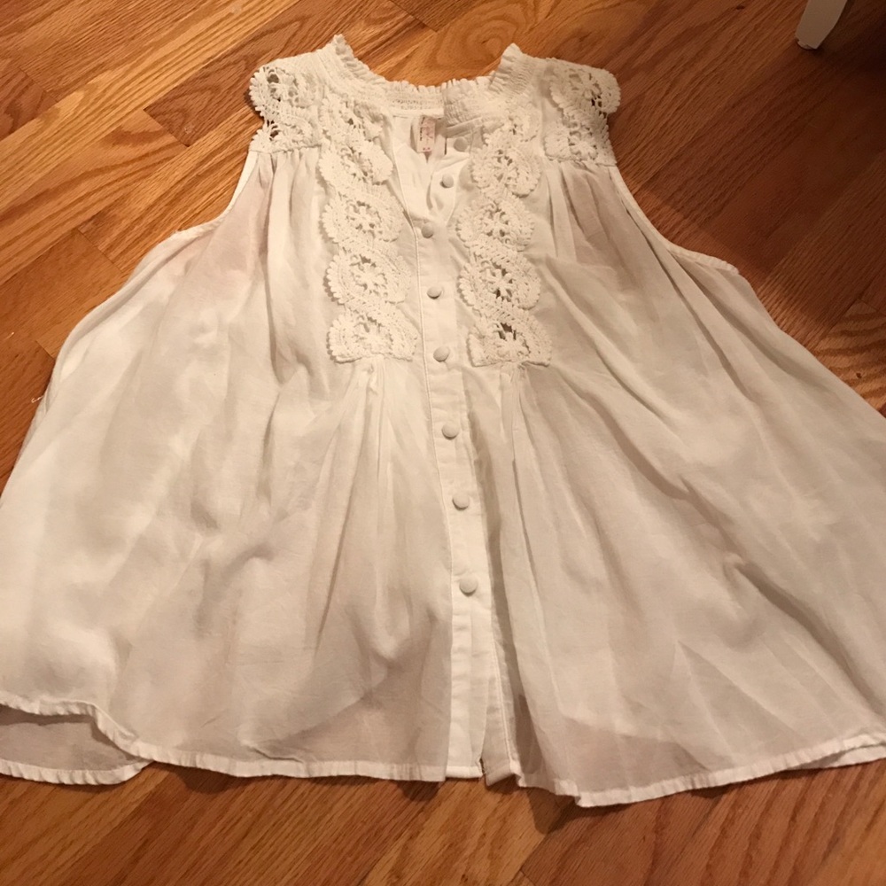 Free people white crochet top