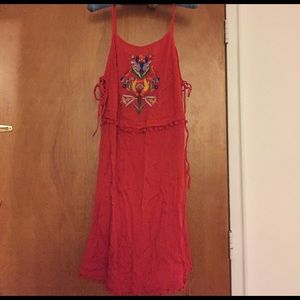Red spaghetti strap summer dress from asos