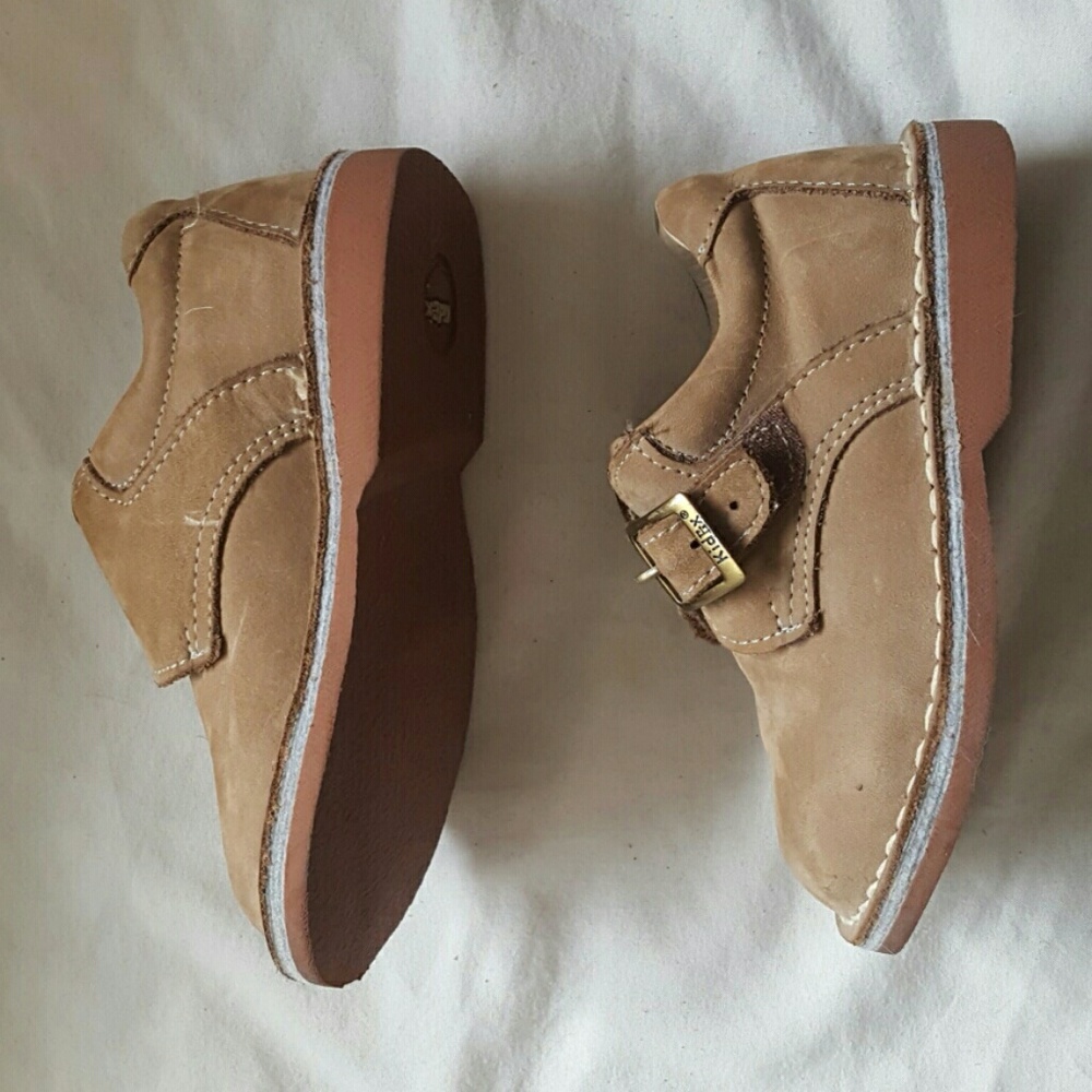Tan suede toddler boy's shoe