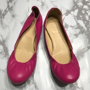 J.crew hot pink ballet flats