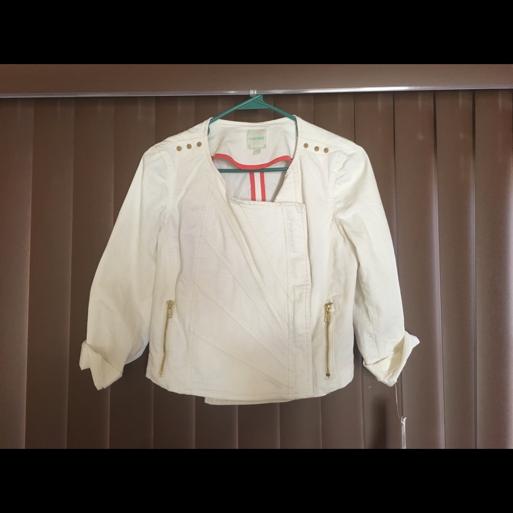 Women's white denim jacket Sz m