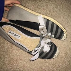 Report black, grey & lace flats! NEVER WORN